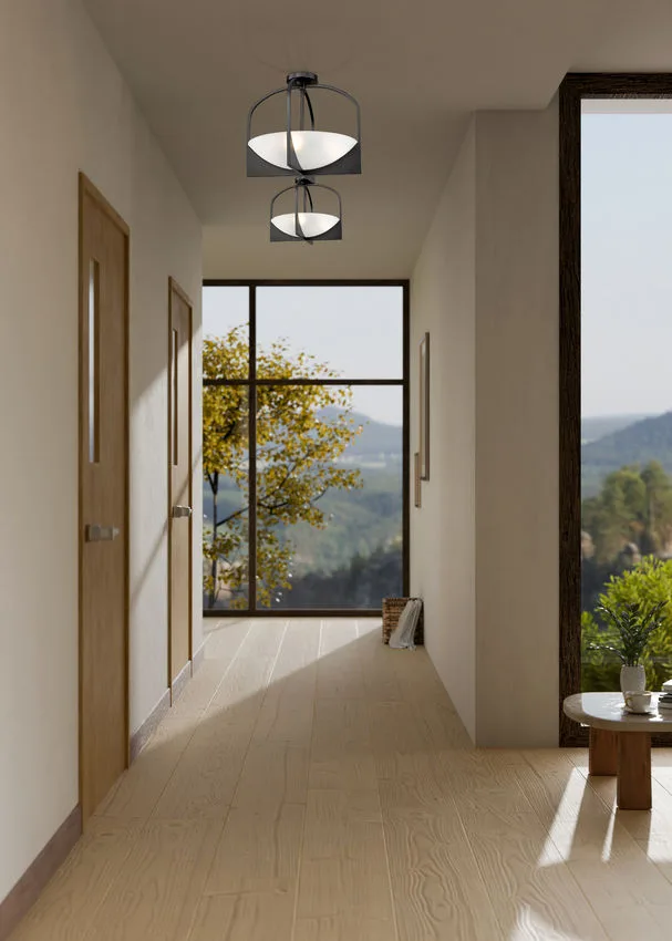 SEMI-FLUSHMOUNT BLACK AND WHITE-DEVON 1947SFS-MB - Image 2