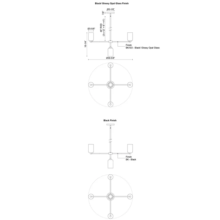 BLACK CHANDELIER - NOLA CH57731BK-GO - Image 6