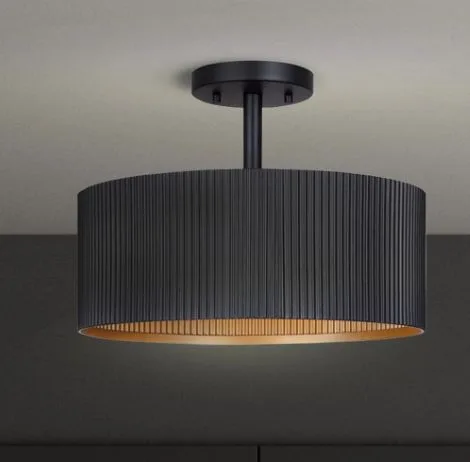Semi-Flush Mount Black and Gold Rexton ISF1119A02BK - Image 2