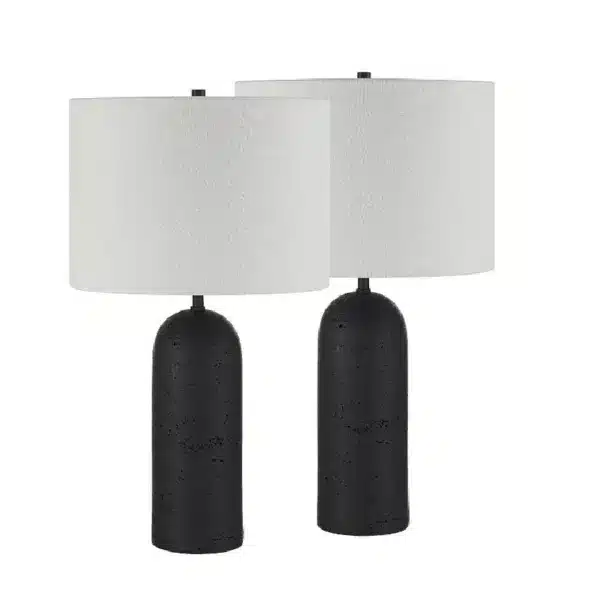 ENSEMBLE DE 2  LAMPES DE TABLES NOIR LPT1267-SET2