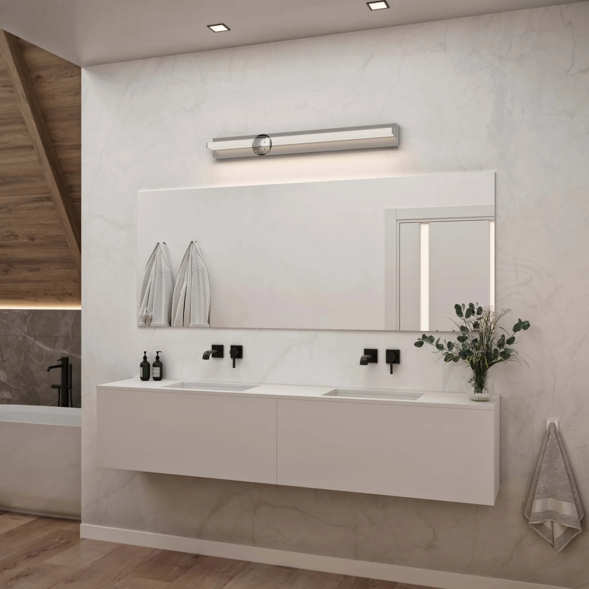 SATIN NICKEL LED VANITY WALLMOUNT- LEDGE VAL24-CC-SN - Image 2