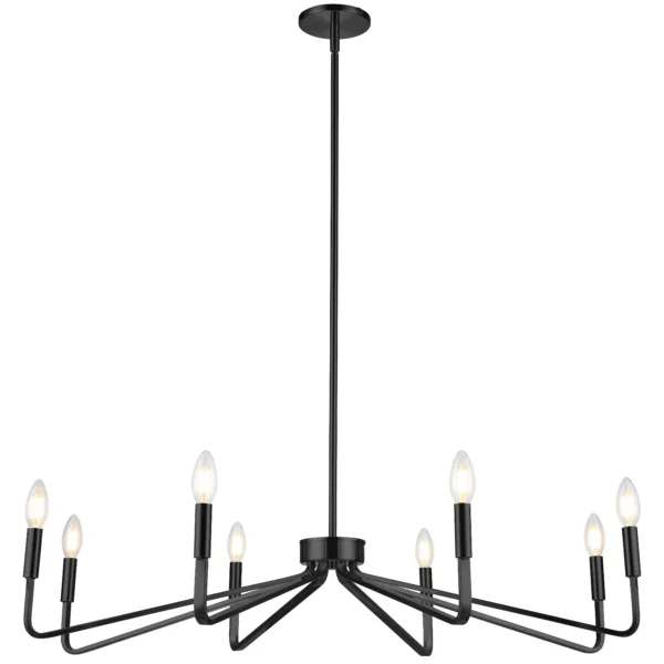 CHANDELIER 8-L NOIR- CLAYTON CLN-388C-MB