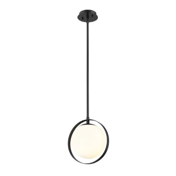 SUSPENSION SIMPLE NOIR ET VERRE BLANC MIDNETIC 730MP-MB