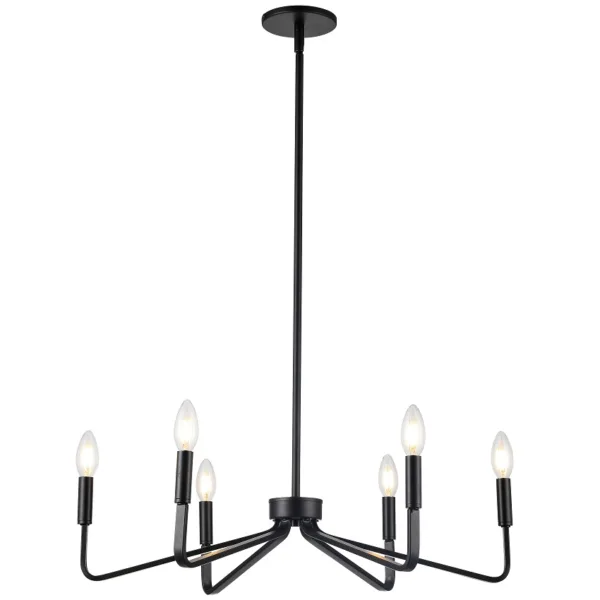 CHANDELIER NOIR 6L DAINOLITE CLN-266C-MB