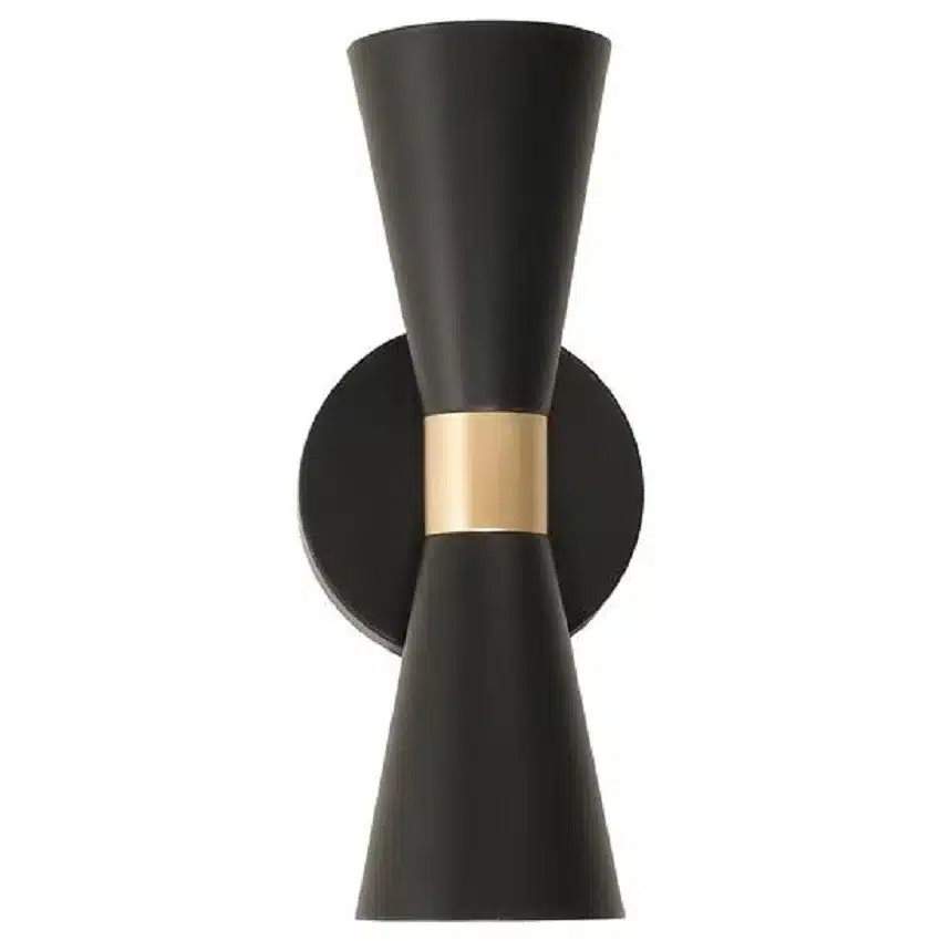 MURALE 2LUMIERES NOIR ET OR CN8035-BKGD