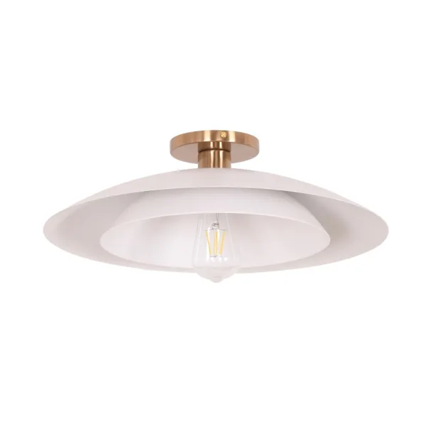 SEMI PLAFONNIER BLANC ET ACCENT DORÉ PIMA PIM-171SF-MW