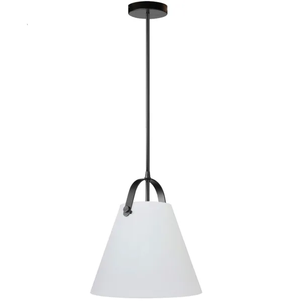1-Light Pendant – Matte Black with White (POL-121P-MB-WH, Dainolite)