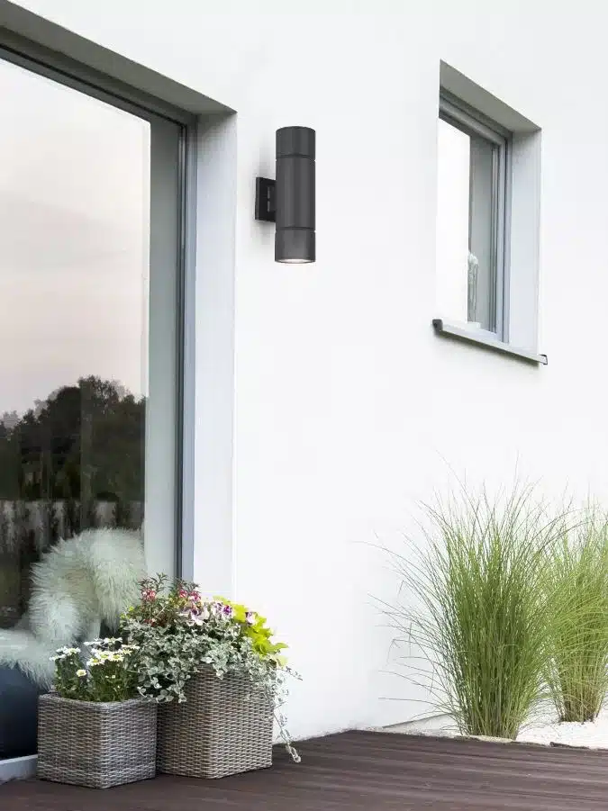 BLACK CYLINDER OUTDOOR WALL LIGHT-TAYLIN IOL573BK - Image 2