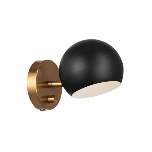 MURALE SIMPLE LAITON VERRE NOIR- ORB W31701MBAG