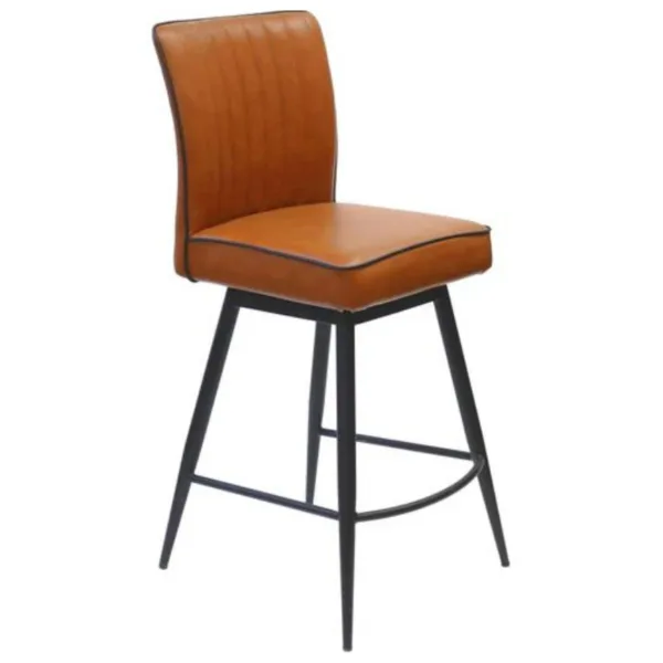 COGNAC AND MATTE BLACK STOOL - GRETTA CS290CN