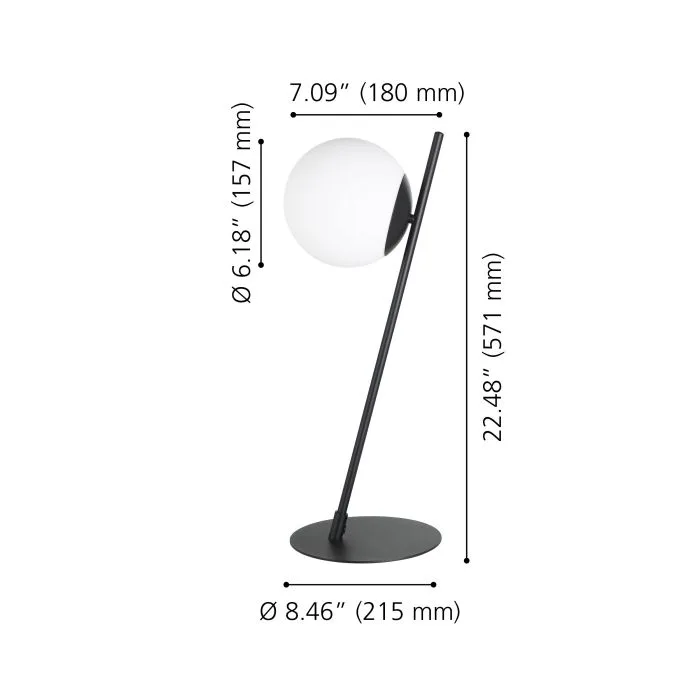 LAMPE DE TABLE NOIR- RONDO 206806A - Image 2