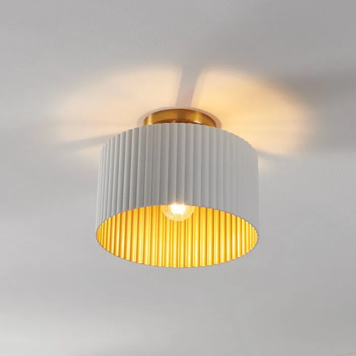 PLAFONNIER SIMPLE BLANC ET LAITON- LEILANI 206962A - Image 2