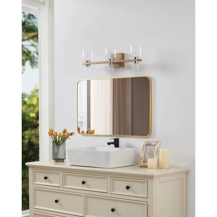 3 -L Champagne Gold LED Vanity Wall Light- AMELIA 207676A - Image 3