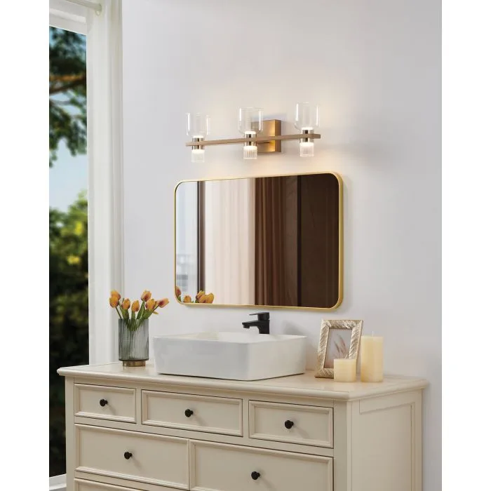 3 -L Champagne Gold LED Vanity Wall Light- AMELIA 207676A - Image 4