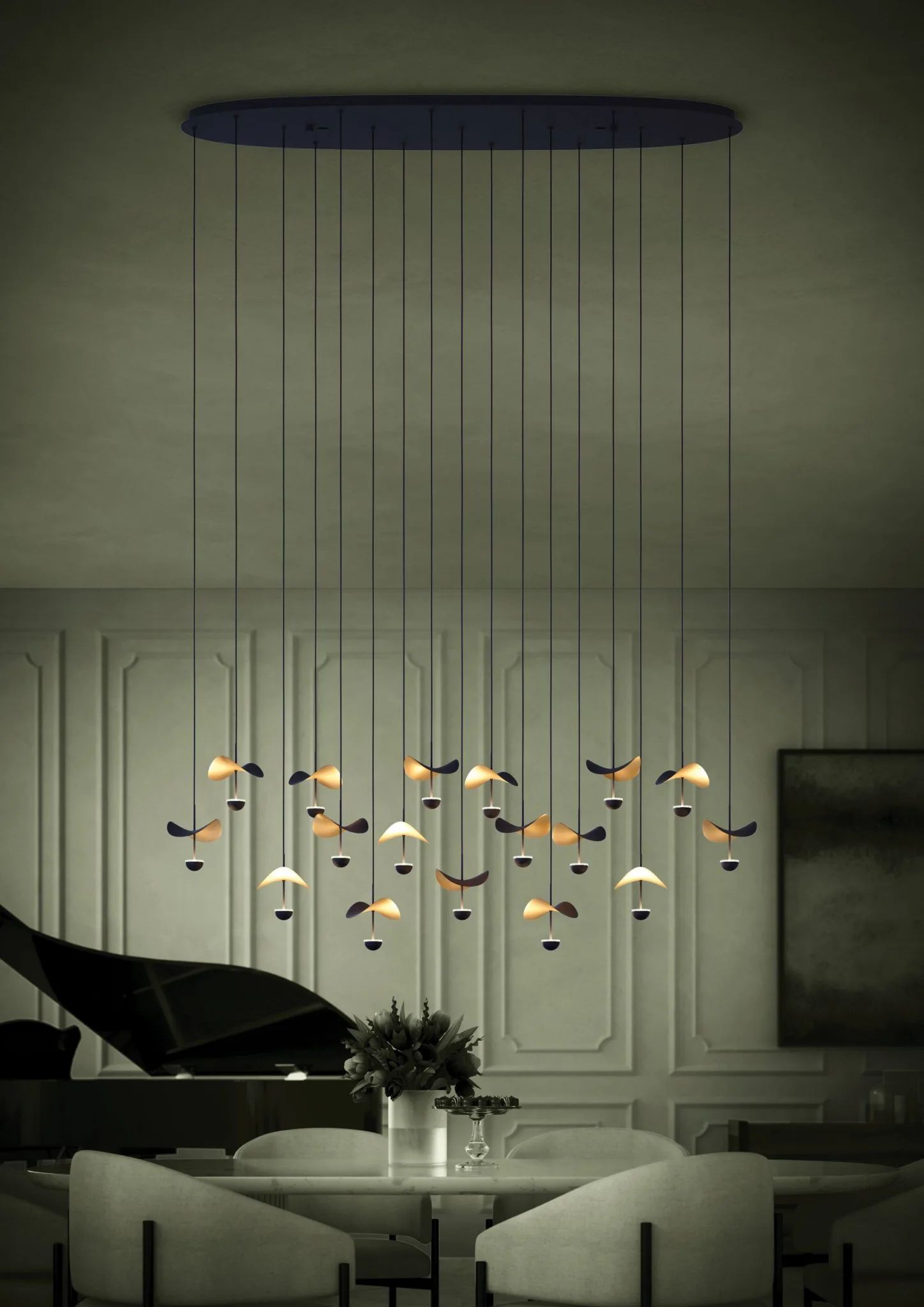 BLACK LED LINEAR PENDANT- DRACERA 390343A - Image 2