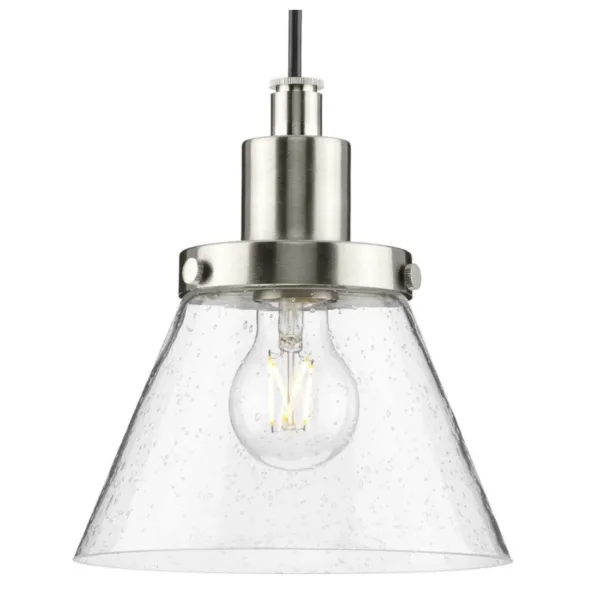 Single pendant light in brushed nickel- HINTON P500382-009