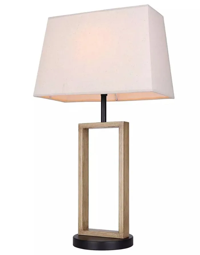 LAMPE DE TABLE NOIR ET BRUN BROSSÉ- BURKE ITL2141B26BKB - Image 3