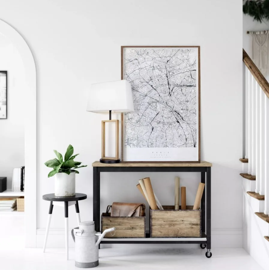 LAMPE DE TABLE NOIR ET BRUN BROSSÉ- BURKE ITL2141B26BKB - Image 2