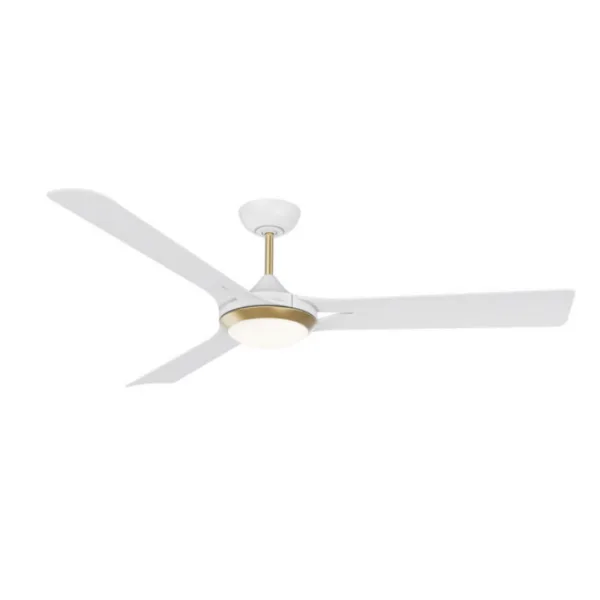 VENTILATEUR DE PLAFOND 60" BLANC ET LAITON DEL - ORI AC30760-MWH/OCB