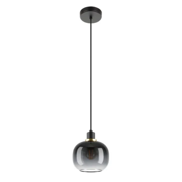 BLACK AND SMOKED GLASS SINGLE PENDANT- OILELLA 99616A