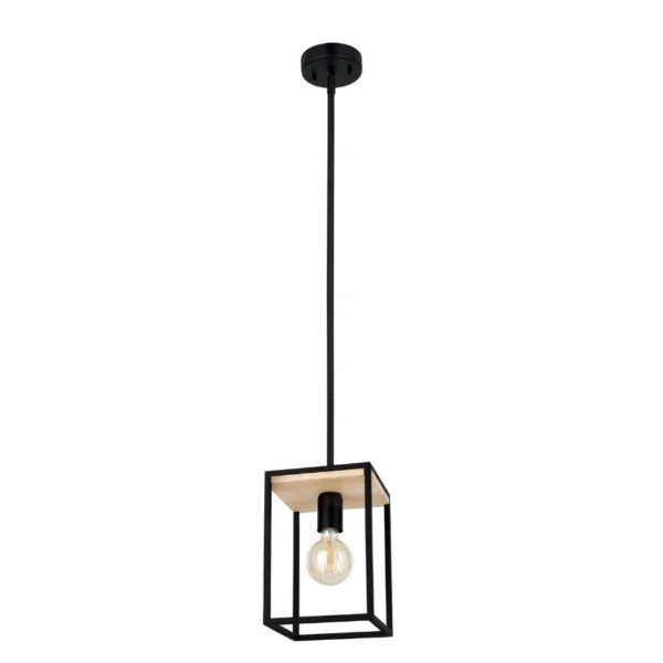 BLACK AND WOOD SINGLE PENDANT- LIBERTAD 99795A