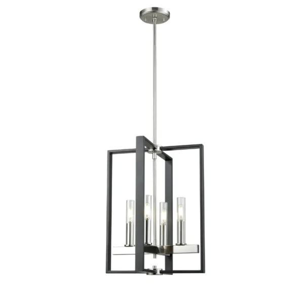 4-L BLACK AND SATIN NICKEL CHANDELIER- BLAIRMORE DVP30248SN+GR-CL