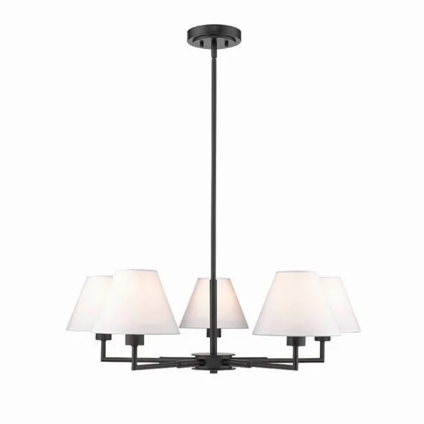 CHANDELIER NOIR MAT - LEILA 744-34R-MB