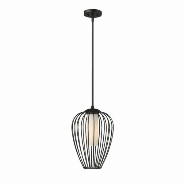 MATTE BLACK SINGLE PENDANT - SAVANTI 7507-12MB