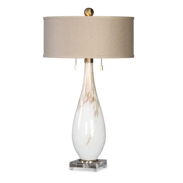 LAMPE DE TABLE BLANC LUSTRÉ- CARDONI 27201