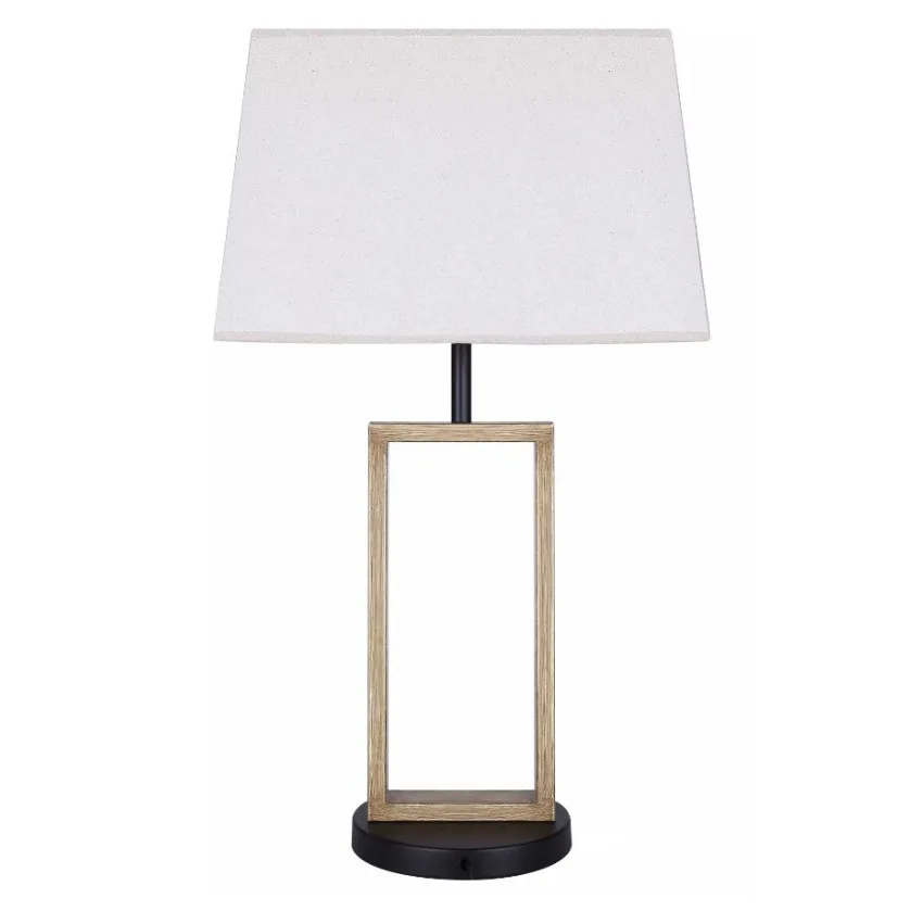 LAMPE DE TABLE NOIR ET BRUN BROSSÉ- BURKE ITL2141B26BKB