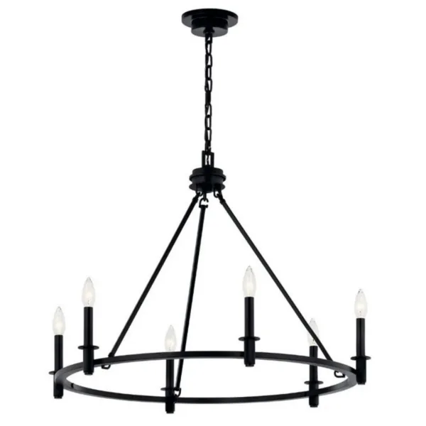 CHANDELIER 6L NOIR- CARRICK 52705BK