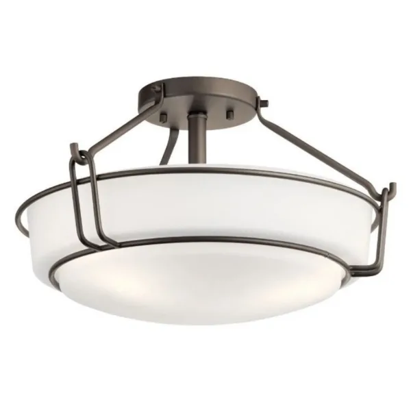 BRONZE 3-L SEMI FLUSHMOUNT- ALKIRE 44085OZ