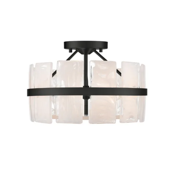 3-L BLACK SEMI-FLUSHMOUNT- LUNA DVP5211EB-MS