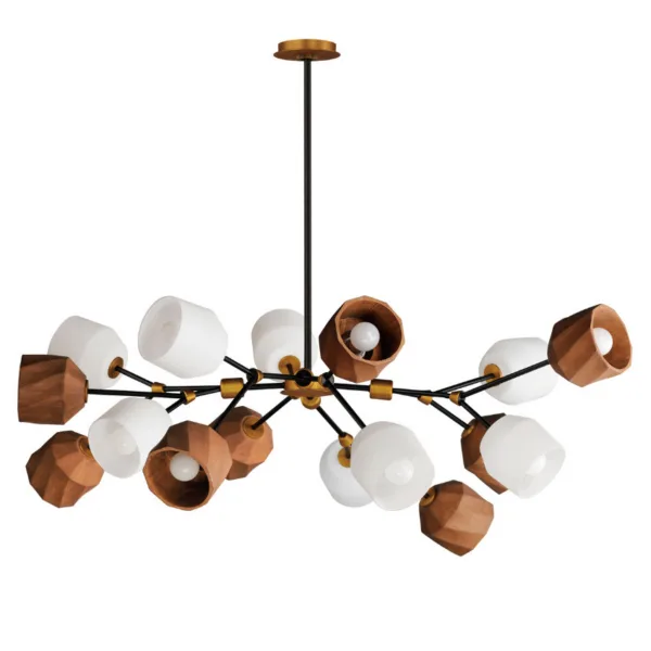 16-L WOOD-BRONZE AND BRASS LINEAR PENDANT- AKIMBO 28279DBZAB