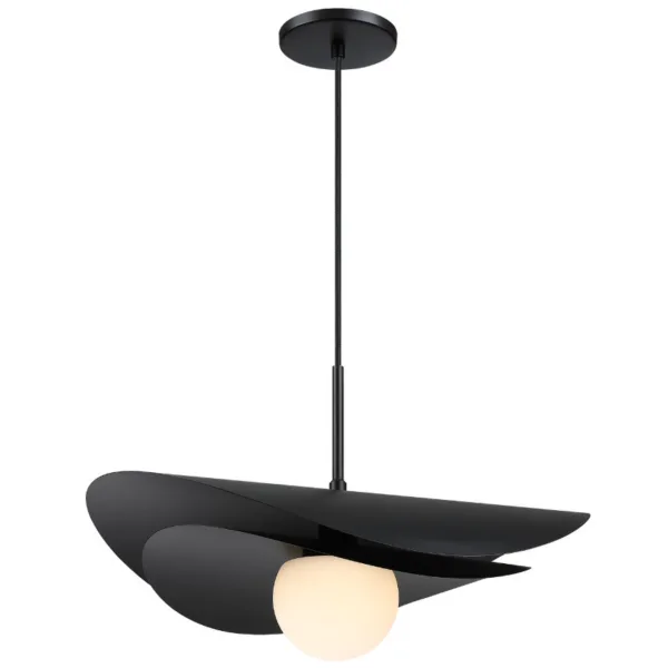 SUSPENSION NOIRE MAT DEL - PAVEN PVN-2012LEDP-MB