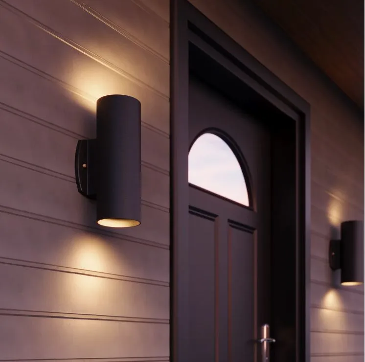 BLACK 2-L CYLINDER OUTDOOR WALLMOUNT- ÉVOLUTION 1837-01