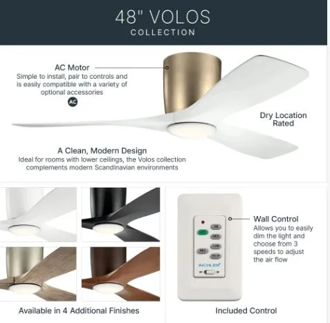 VENTILATEUR 48" NICKEL- VOLOS 300032NI - Image 2