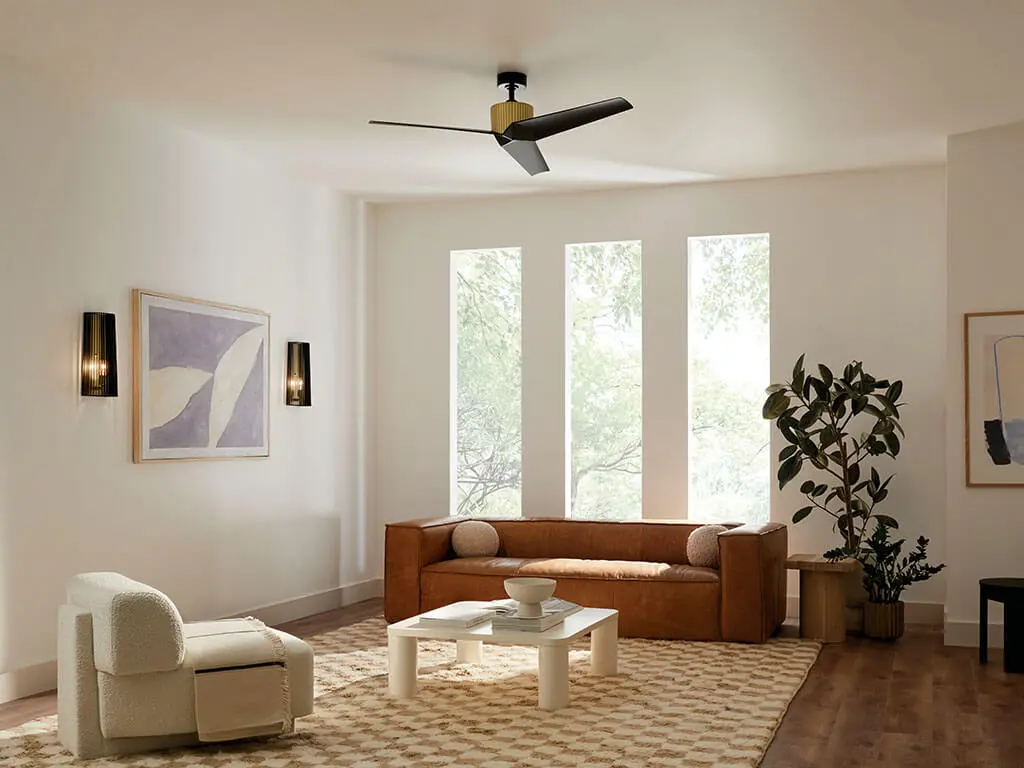 BLACK AND BRASS 56" CEILING FAN - ALMERE 330130NBR - Image 2