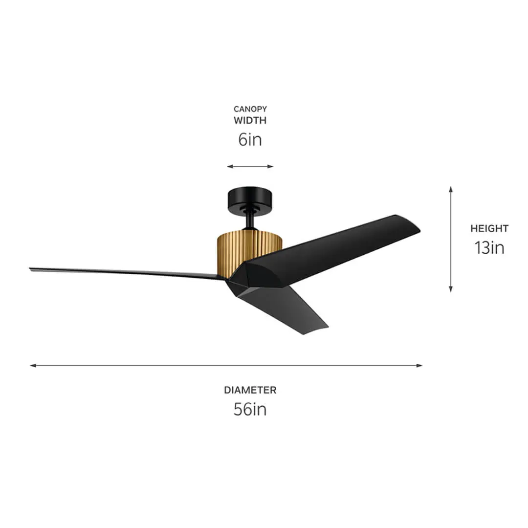 BLACK AND BRASS 56" CEILING FAN - ALMERE 330130NBR - Image 3