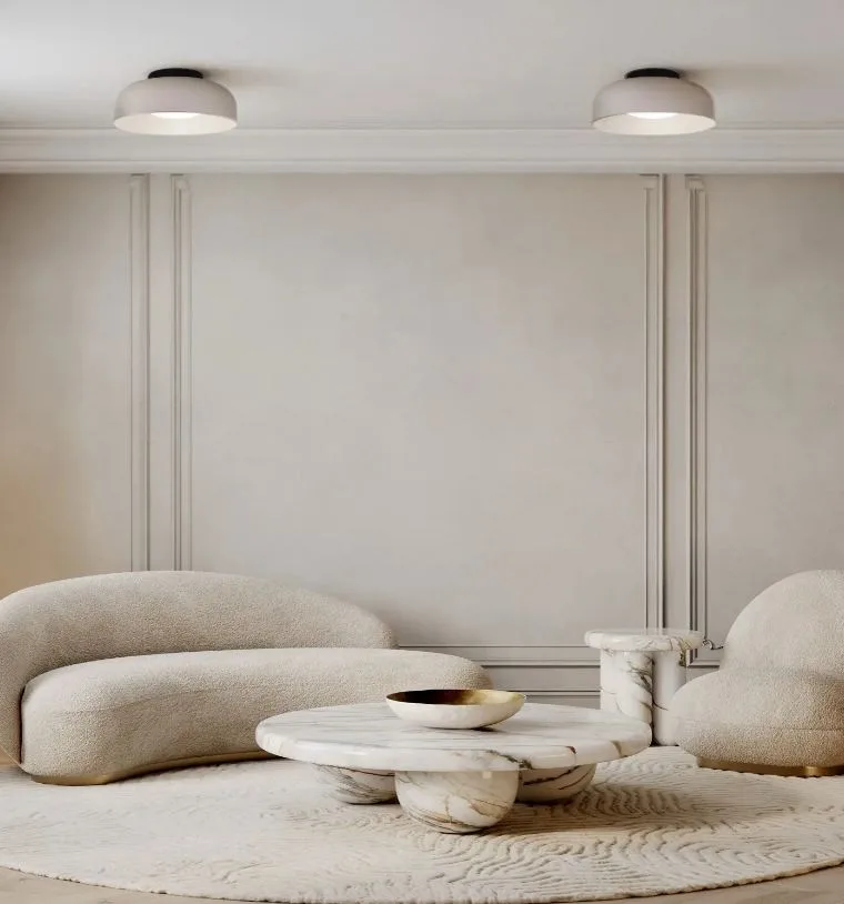 BLACK And stone 14“ flush mount- PETRA LFM340A14BKS - Image 2