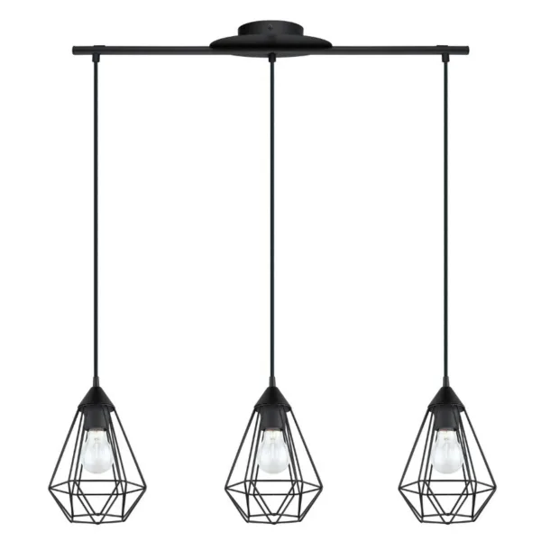 3-LIGHT BLACK LINEAR PENDANT- TARBES 94189A