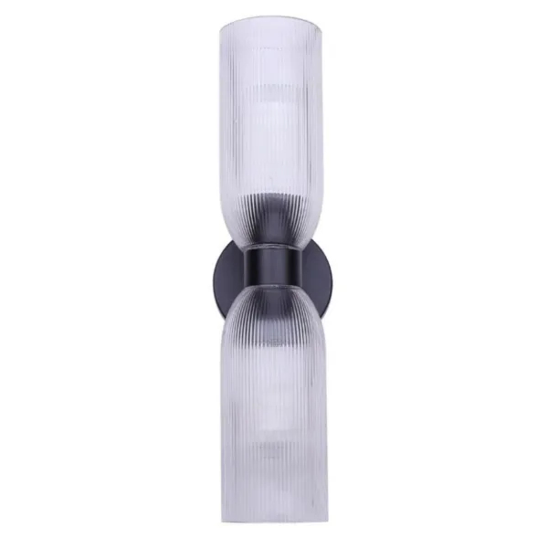 2-L BLACK VANITY WALL MOUNT- OMARION IWF1252A02BK