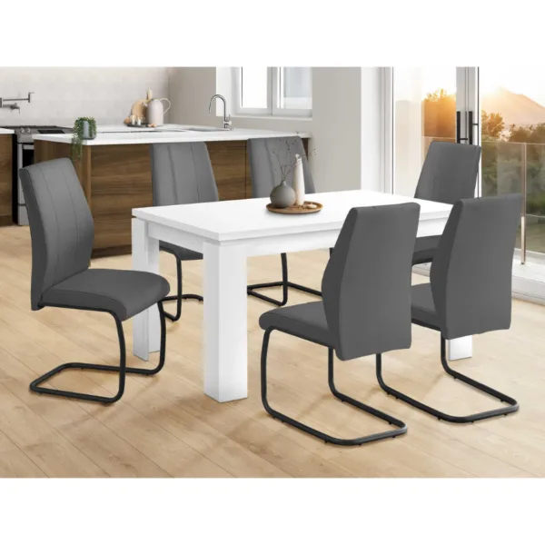 ENSEMBLE SALLE À MANGER 7 PIÈCES ( TABLE 36" + 6 CHAISES ) - PG-TABLE-BLANC