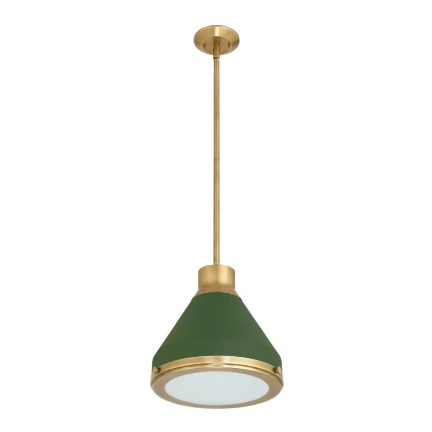 FOREST GREEN AND GOLD SINGLE PENDANT- DOYLE 207401A
