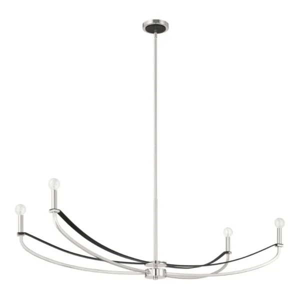 CHANDELIER 4-L NICKEL ET NOIR- SUSSEX 207889A