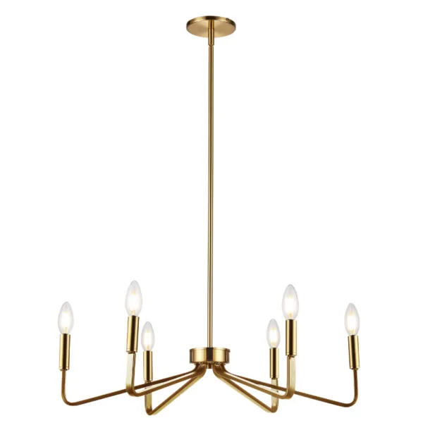 CHANDELIER 6-L OR BROSSÉ- CLAYTON CLN-266C-AGB
