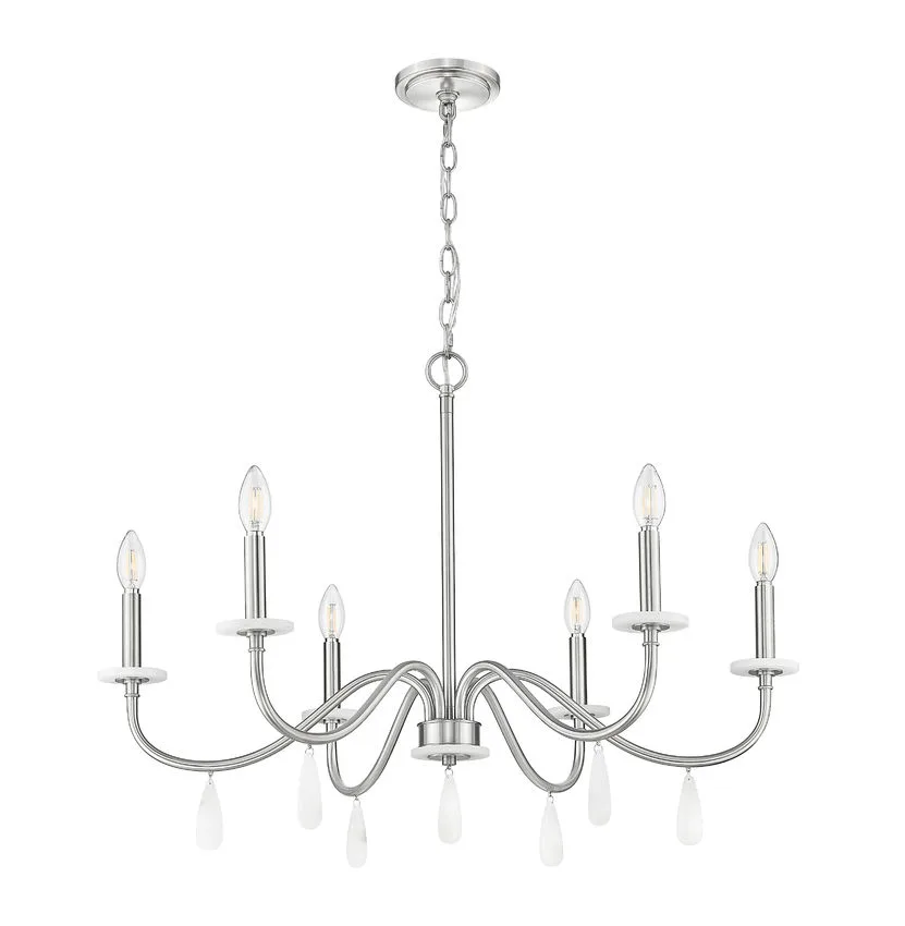 CHANDELIER 6-L NICKEL- TOUSSANT 6103-32BN - Image 5