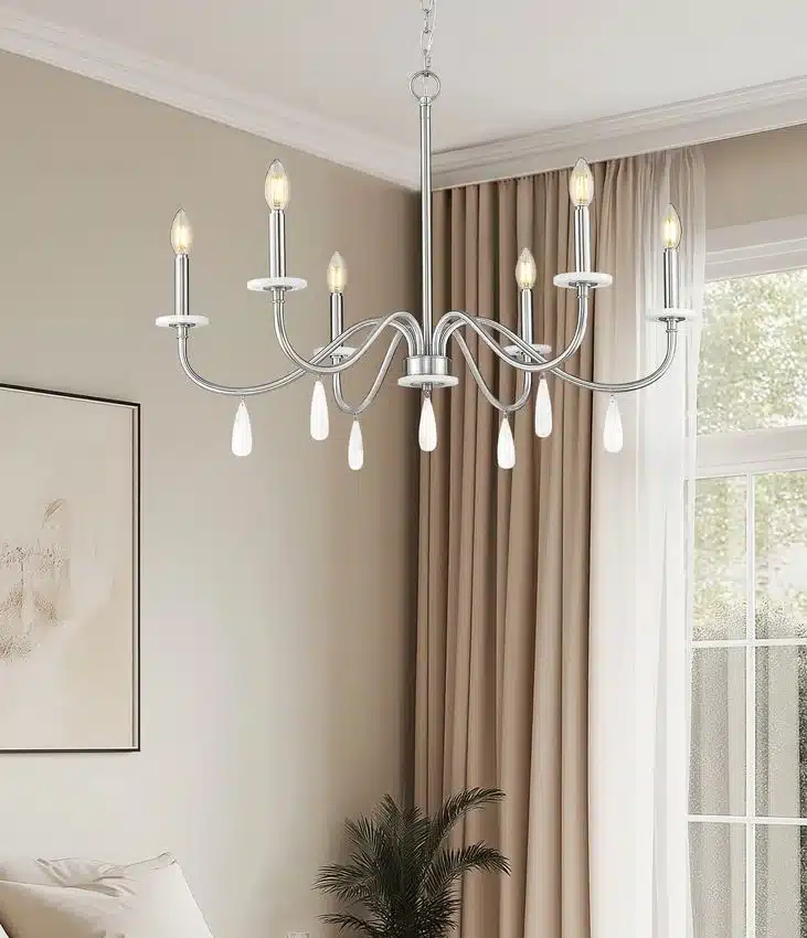 CHANDELIER 6-L NICKEL- TOUSSANT 6103-32BN - Image 3