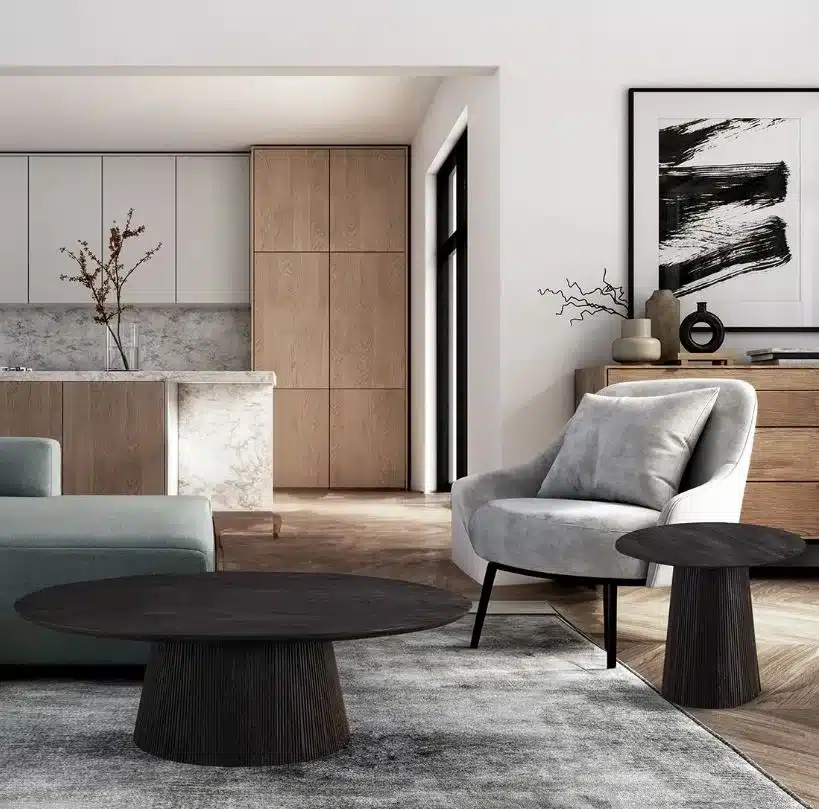 BLACK WOODEN COFFEE TABLE - MADHY BAC-SW4759BLK - Image 2