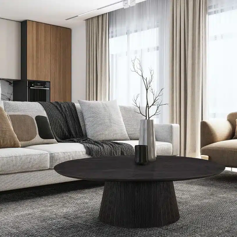 BLACK WOODEN COFFEE TABLE - MADHY BAC-SW4759BLK - Image 3